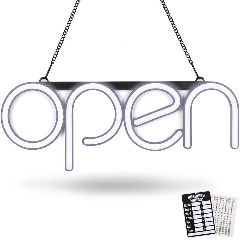 LOSTRONAUT LED Neon Open Sign Light. Perfect to Advertise Storefront, Business, Office, Shop and Restaurant. Ultra Bright White Designer Color. Custom Built, Elegant Window Display - Image 2